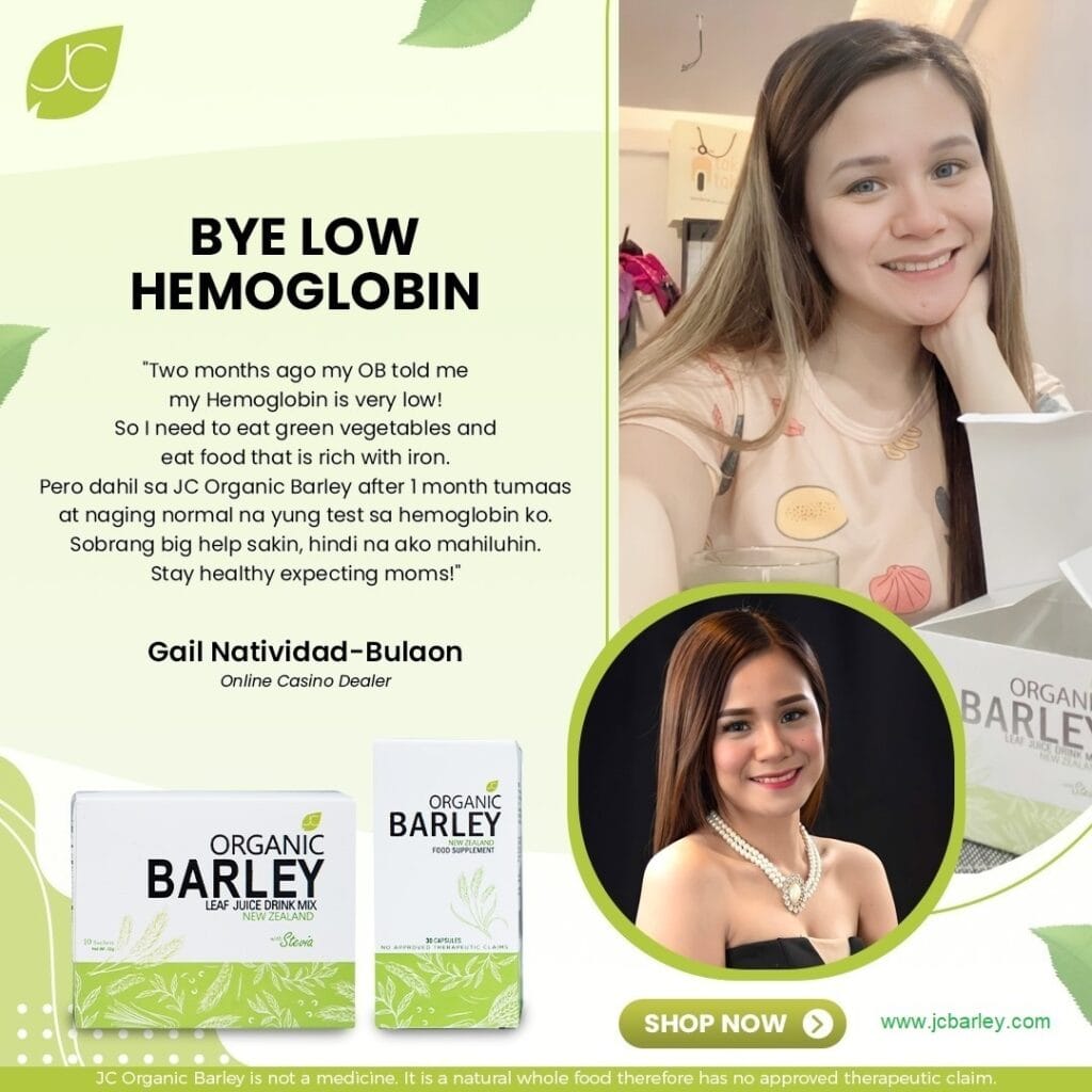 Gail Bulaong JC Organic Barley Testimonies
