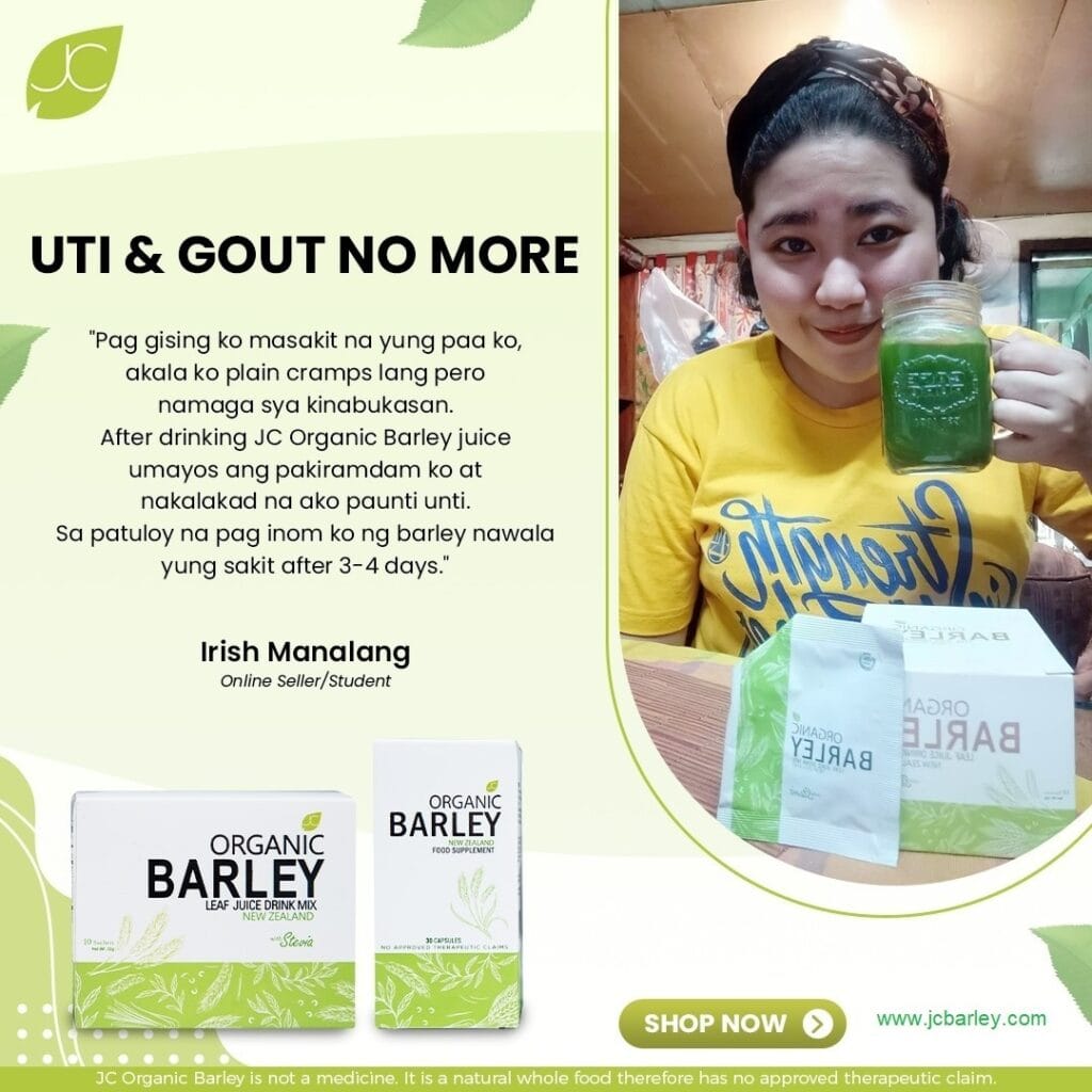 Irish Manalang JC Organic Barley Testimonies